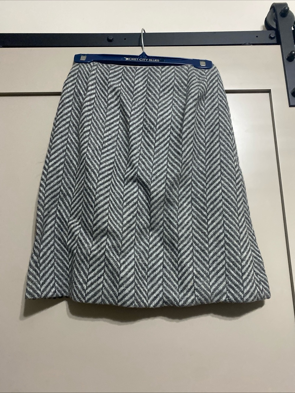 Vintage 60’s Gray Herringbone A-Line Skirt by